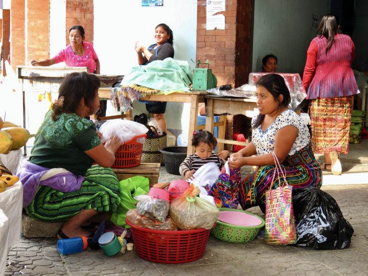 Women at the local market in San Juan La Laguna, Guatemala