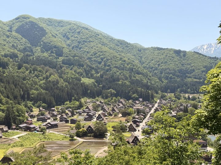 View over Shirakawago village from the observatory deck